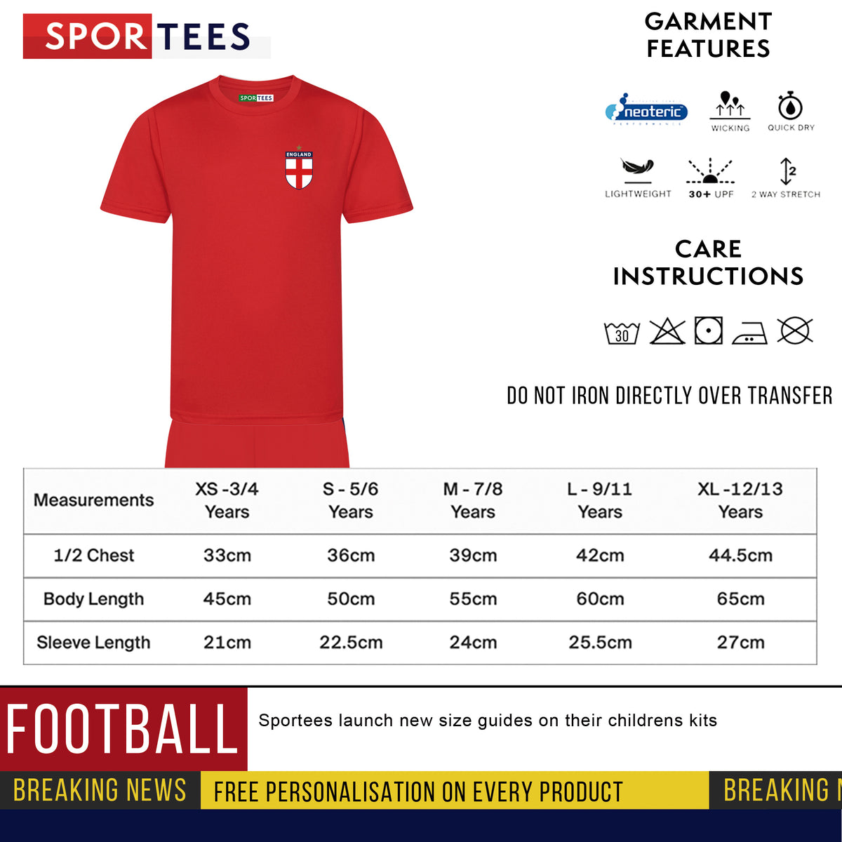 Personalised England Style Red, White &amp; Blue Kit With Bag