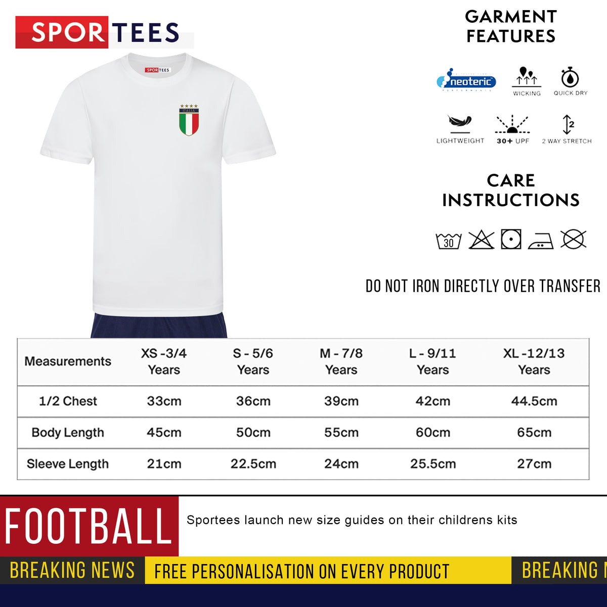 Personalised Italy Style White &amp; Navy Away Bundle With Socks &amp; Bag